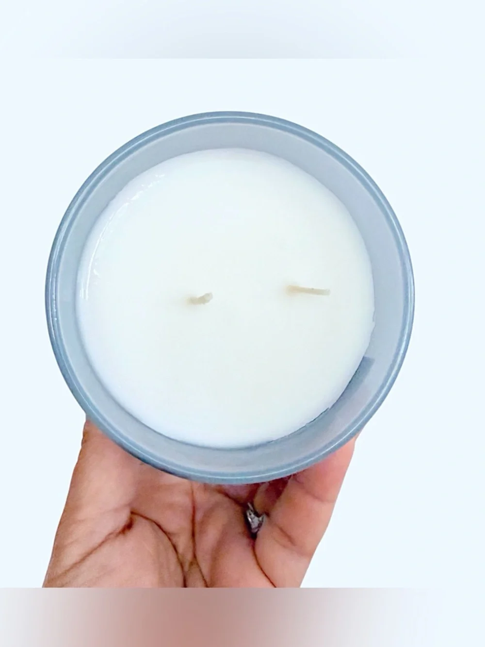 Sand + Fog  Mr. & Mrs. Saddle & Cardamom Large Scented Candle in blue